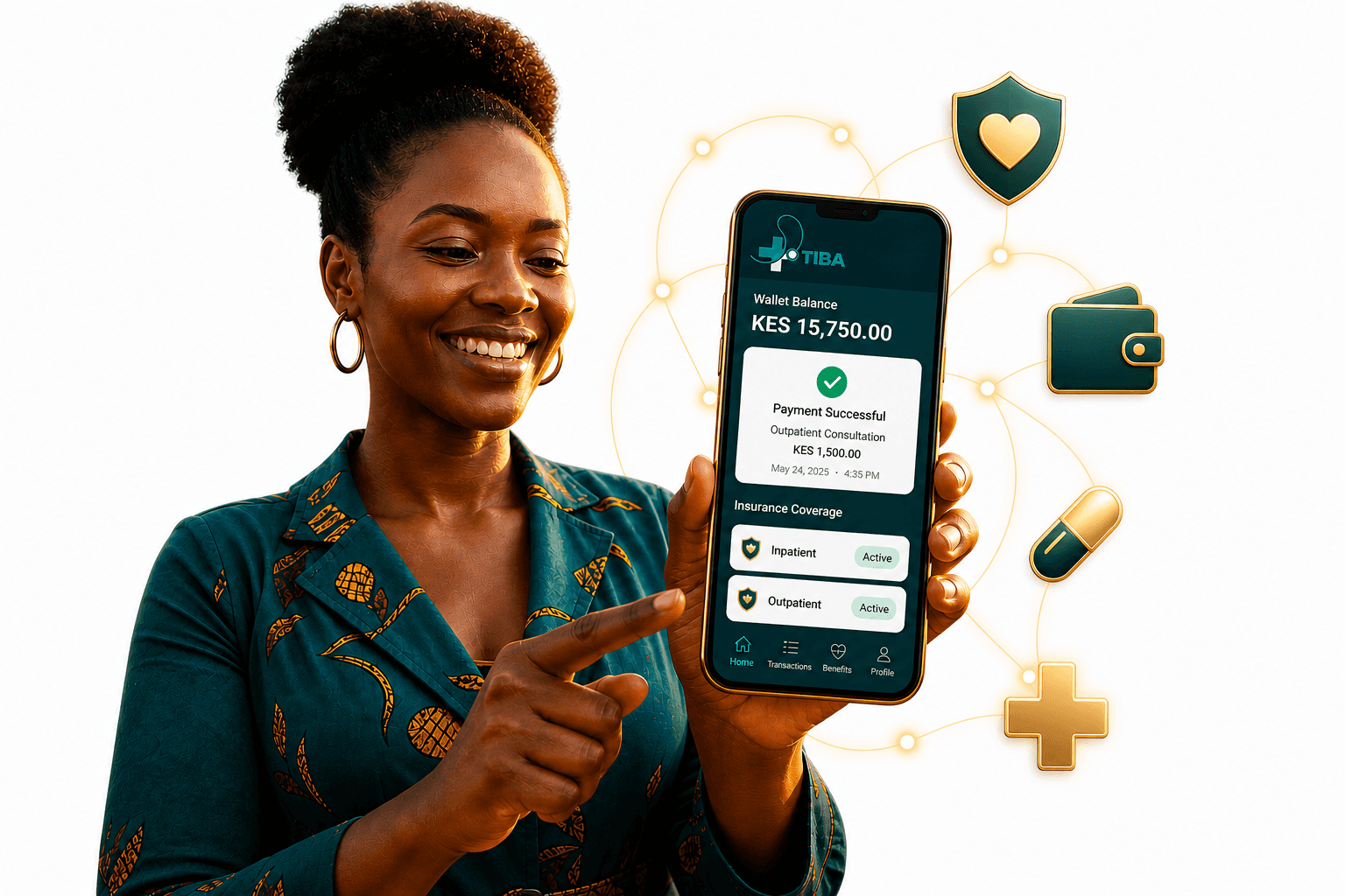 Tiba wallet and microinsurance